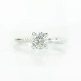 1.03ct Silvery White Salt and Pepper Diamond Evergreen 4 Prong Solitaire in 14k White Gold