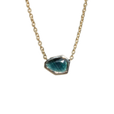 1.40ct Sapphire Bezel Set Necklace in 14k Yellow Gold