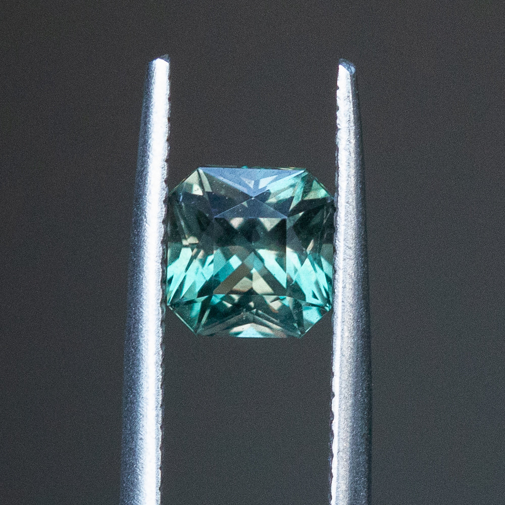 1.60CT COLOR CHANGE SQUARE RADIANT TANZANIAN SAPPHIRE, TEAL TO