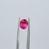 1.61ct Oval Neon Pink Sapphire and Diamond Asymmetrical Ring in 14k Rose Gold gemstone only