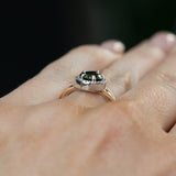 1.70ct Australian Pear Shaped Diamond Two-Tone Low Profile Split Shank Halo Ring in 14k White and Yellow Gold