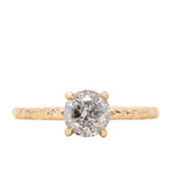 1.01ct Round Salt And Pepper Diamond Evergreen Solitaire in 14k Yellow Gold