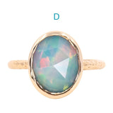 Bezel Set Rosecut Opal Rings in 14K Yellow Gold - Assorted Shapes