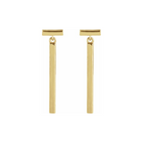 Momentum Bar Earrings in Solid Recycled Gold