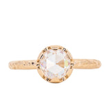0.88ct Rosecut Moissanite Low Profile Six Prong Evergreen Solitaire in 14k Yellow Gold