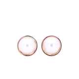 Bezel Pearl Studs