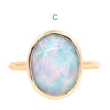 Bezel Set Rosecut Opal Rings in 14K Yellow Gold