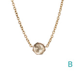 Bezel Set Diamond Slice Necklaces in 14k Yellow Gold
