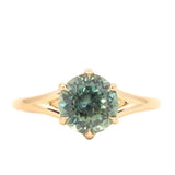 1.25ct Oval Sunstone Asymmetrical Evergreen Cluster Ring In 14k Yellow Gold