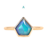 Bezel Set Rosecut Opal Rings in 14K Yellow Gold