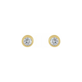 0.04ctw Mini Round Bezel Diamond Stud Earrings in Solid Gold