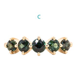 Five Stone Sapphire Bands in 14K and 18k Yellow Gold