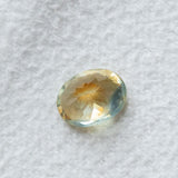 2.45ct Multicolor Sunrise Oval Montana Sapphire Six Prong Split Shank Ring in 14k Yellow Gold back of gemstone