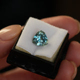 2.62CT GEO TRIANGLE MONTANA SAPPHIRE, GRAYISH BLUE, AGL CERTIFIED, 8.06X7.88MM,