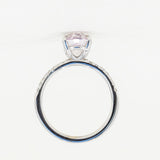 2.69ct Oval Lilac Sapphire Solitaire Ring with Diamonds in 14k White Gold