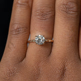 1.11ct Round Salt And Pepper Diamond Evergreen Solitaire in 14k Yellow Gold