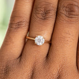 1.01ct Round Light Grey Diamond Hidden Halo Solitaire in 14k Yellow Gold