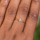 Dainty Micro Stacker - Green Sapphire & Diamond Stacking Ring in 14k Yellow Gold