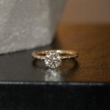 1.11ct Round Salt And Pepper Diamond Evergreen Solitaire in 14k Yellow Gold