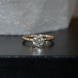 1.11ct Round Salt And Pepper Diamond Evergreen Solitaire in 14k Yellow Gold
