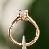 1.01ct Round Light Grey Diamond Hidden Halo Solitaire in 14k Yellow Gold