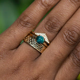 1.55ct Round Deep Teal Madagascar Evergreen Solitaire in 14k Yellow Gold