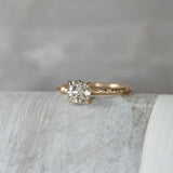 1.02ct Salt and Pepper Diamond Evergreen Solitaire in 14k Yellow Gold, 6.35mm