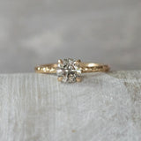 1.02ct Salt and Pepper Diamond Evergreen Solitaire in 14k Yellow Gold, 6.35mm