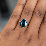 5.18ct Oval Madagascar Scallop Cup Sapphire Solitaire in 18K Yellow Gold