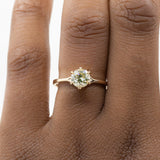 1.02ct Light Champagne Old European Cut Diamond Six Prong Split Shank Ring in 14k Yellow Gold
