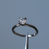 0.85 Salt and Pepper Diamond Evergreen Solitaire in 14k White Gold