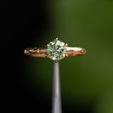 1.44ct Fancy Octagon Montana Sapphire 6 Prong Evergreen Solitaire in 18K Rose Gold