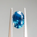 0.87CT OVAL NIGERIAN SAPPHIRE, DEEP TEAL BLUE, 6.94X5.03X3.12MM, UNTREATED