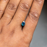 0.87CT OVAL NIGERIAN SAPPHIRE, DEEP TEAL BLUE, 6.94X5.03X3.12MM, UNTREATED