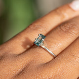 0.95CT Baguette Tanzania Sapphire, Minty Green Soft Teal, 7.44x4.26x2.71MM, UNHEATED