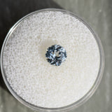 1.03CT Round Madagascar Sapphire, White Grey Sky Blue, 6.00x6.00x3.67MM, UNHEATED