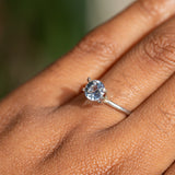 1.03CT Round Madagascar Sapphire, White Grey Sky Blue, 6.00x6.00x3.67MM, UNHEATED