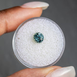 1.10CT Round Tanzania Sapphire, Color Changing Teal to Green Grey, 6.00x4.14MM, UNHEATED