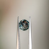 1.10CT Round Tanzania Sapphire, Color Changing Teal to Green Grey, 6.00x4.14MM, UNHEATED