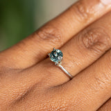 1.10CT Round Tanzania Sapphire, Color Changing Teal to Green Grey, 6.00x4.14MM, UNHEATED