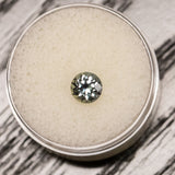 1.10CT Round Tanzania Sapphire, Color Changing Teal to Green Grey, 6.00x4.14MM, UNHEATED