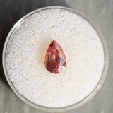 1.75CT Pear Mozambique Sapphire, Rust Copper, 9.40x6.10x4.20MM, UNHEATED