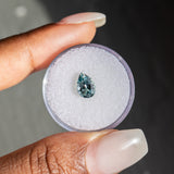 1.50CT Pear Mozambique Sapphire, Coloring Changing Minty Green to Teal Blue Grey, 8.60x6.20x398MM, UNHEATED