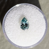1.50CT Pear Mozambique Sapphire, Coloring Changing Minty Green to Teal Blue Grey, 8.60x6.20x398MM, UNHEATED