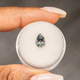 1.50CT Pear Mozambique Sapphire, Coloring Changing Minty Green to Teal Blue Grey, 8.60x6.20x398MM, UNHEATED
