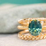 2.77ct Oval Silky Nigerian Sapphire Low Profile 4 Prong Evergreen Solitaire in 18k Yellow Gold