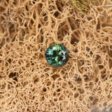 1.10CT ROUND NIGERIAN SAPPHIRE, DEEP TEAL BLUE GREEN, 6.23X3.83MM, UNTREATED