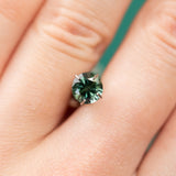 1.10CT ROUND NIGERIAN SAPPHIRE, DEEP TEAL BLUE GREEN, 6.23X3.83MM, UNTREATED