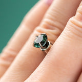 1.10CT ROUND NIGERIAN SAPPHIRE, DEEP TEAL BLUE GREEN, 6.23X3.83MM, UNTREATED