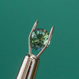 1.10CT ROUND NIGERIAN SAPPHIRE, DEEP TEAL BLUE GREEN, 6.23X3.83MM, UNTREATED